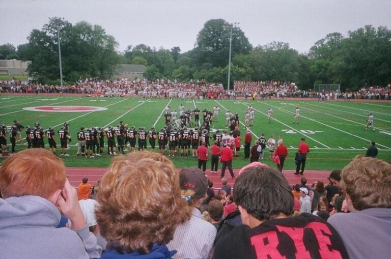 In Rain, Rye Garnet Football Washes Out Harrison Huskies