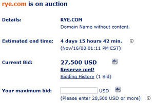 Buy Rye (.com) for $27,500