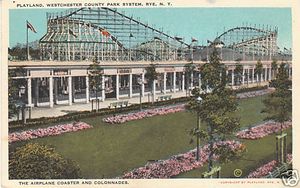 Playland Airplane Roller Coaster Postcard