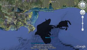 BP Deepwater Horizon Oil Spill Actual Location Louisiana