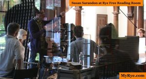 Sarandon Filming Movie at Rye Free Reading Room