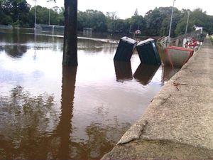 Rye High football field flooded again