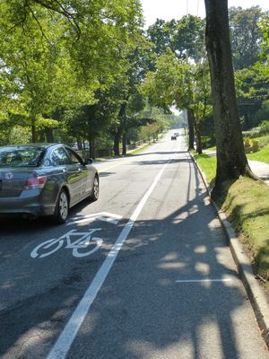 Sharrows w car P1000339