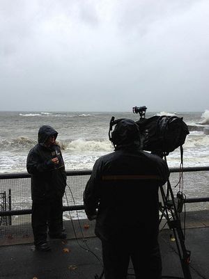 News 12 reporting at Rye shore 10-29-2012 pm