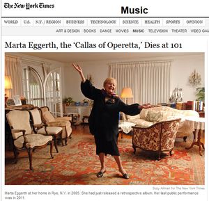 Rye Resident + Operetta Star Marta Eggerth Dies at 101