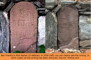 Destroyed: Ben Franklin’s Historic Mile Marker 25 in Rye City