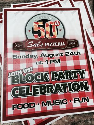 Sal’s Pizza Turns 50 Years: Celebration Sunday