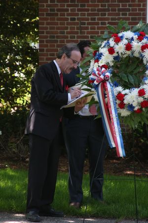 Memorial Day Ceremony: Eliot Engel Takes Notes