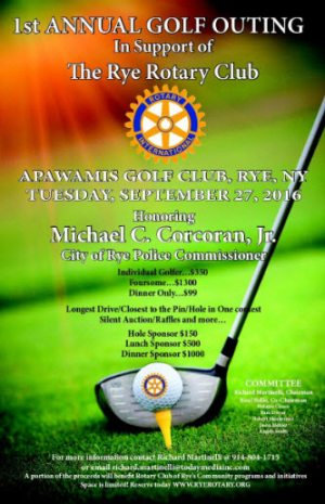 !st Annual Rye Rotary Golf Tourney Honors Rye PD Commish