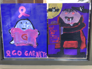 Boo! Halloween Windows – Garnets & Breast Cancer Awareness