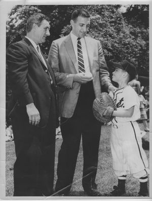 Little League Opening Day 1959- Ralph Branca  Walter Signer