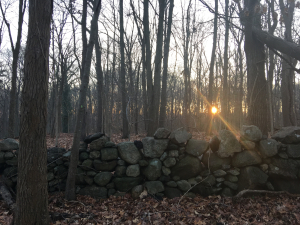 PHOTO: Marshlands Sunset Over Rock Wall