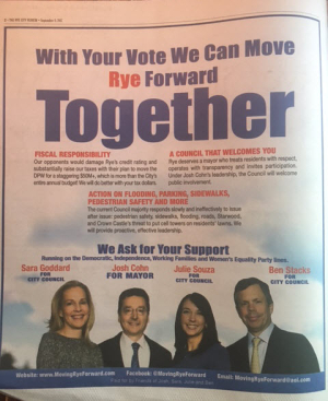 Fairness Group Says Rye Dems Mislead in Ad; Sack: “We Continue to Take the High Road”