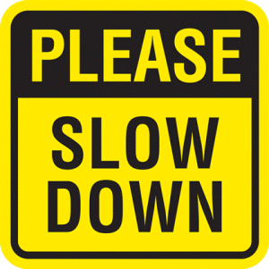 Rye PD: “SLOW DOWN!”