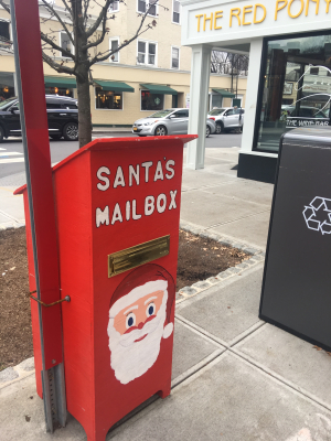 Santa Installs Mail Box in Downtown Rye