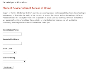 Rye schools remote schooling survey