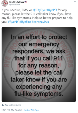 If You Call 911, Tell Dispatcher if You Are Sick