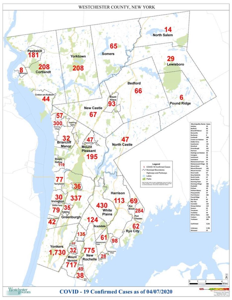 covid-19 westchester county map 2020-04-07