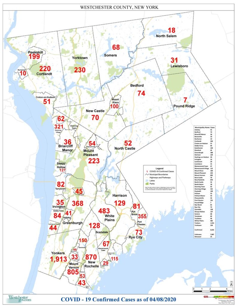 covid-19 westchester county map 2020-04-08