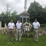 Rye Memorial Day 2020 wreath laying with Commander Fred de Barros, Adjutant Tim Moynihan, and Legionnaire Terry McCartney 1