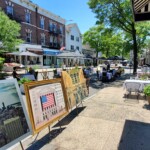 Purchase Street Pedestrian Plaza Rye, NY June 2020 - Frankie & Johnnie's Steakhouse, frame shop