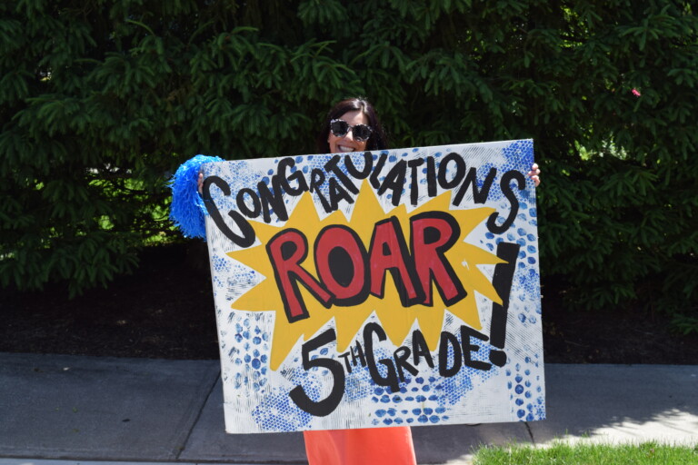 Milton School Graduation Car Parade June 2020 A sign for Milton 5th Graders