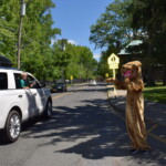 Midland School Graduation Car Parade June 2020 Bulldog Waves to Student