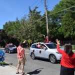 Midland School Graduation Car Parade June 2020 Dr. Byrne, Principal Boylan and Assistant Principal Napolitano Wave to Cars