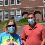 Milton School Graduation Car Parade June 2020 Dr. Nardone and Dr. Byrne at Milton