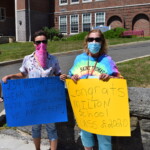 Milton School Graduation Car Parade June 2020 Dr. Nardone and her daughter.