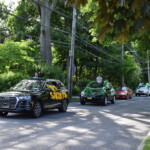 Osborn School Graduation Car Parade June 2020 Line of Cars Up Osborn Road