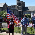 Rye Middle School Graduation Car Parade June 2020 Principal Ann Edwards and Assistant Principal Joe DiGiovanni