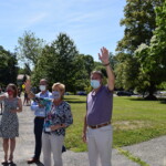 Rye Middle School Graduation Car Parade June 2020 RHS APs Suzanne Short and Bobby Zegerelli, Principal Pat Taylor and Superintendent Byrne