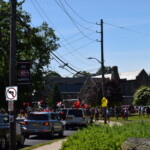 Rye Middle School Graduation Car Parade June 2020 Rounding the Bend onto Parsons Street