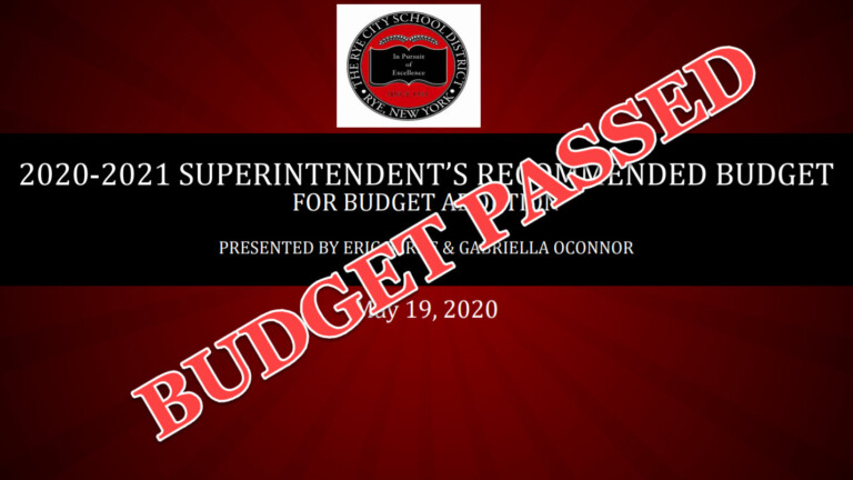 Rye schools BUDGET PASSED June 2020