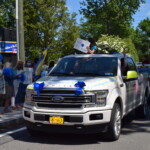 Milton School Graduation Car Parade June 2020 Truck with Bows