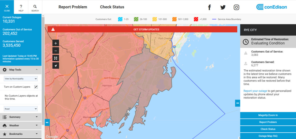 ConEd outages as of 11pm 08-04-2020