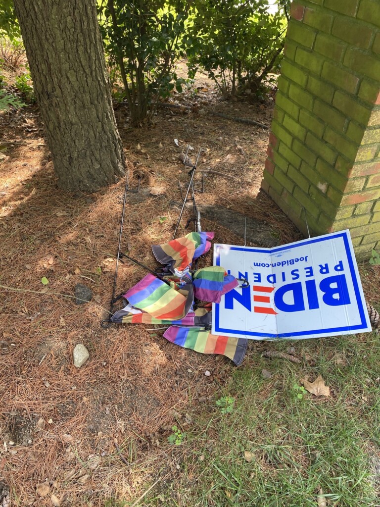 Pride flags stolen - dumped Friday night August 21, 2020