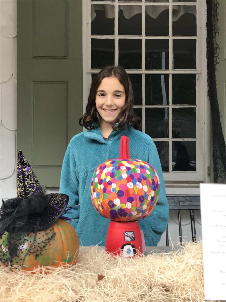 Rye Historical Society 1st Annual Pumpkin Contest - Kristen Triolo with her Bubble Gum Machine