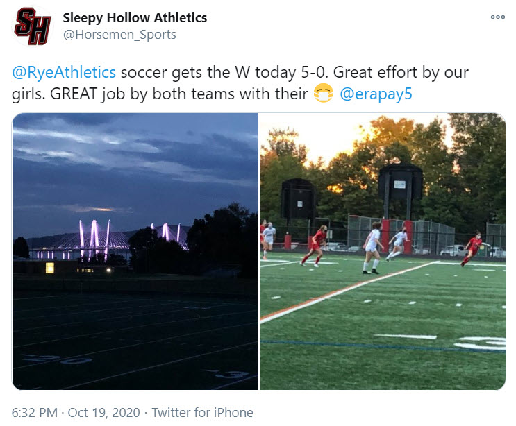 Rye Sports Girls Varsity Soccer at Sleepy Hollow 10-19-2020