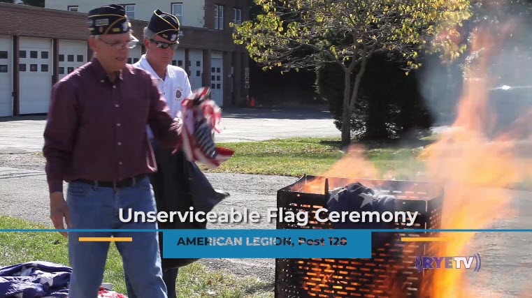 Rye American Legion 128 Unservicable Flag Ceremony 10-15-2020