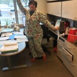 Assistant Superintendent for Human Resources Elaine Cuglietto Pajama Day