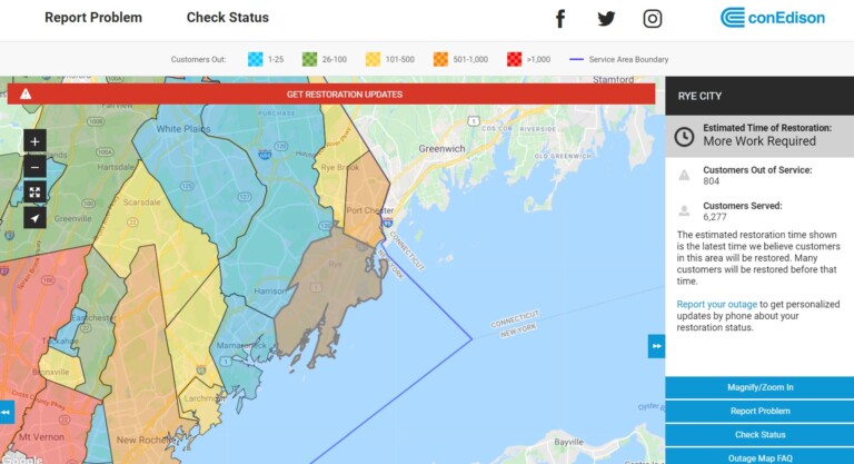 Con Ed Outage map 12-25-2020 10-00am