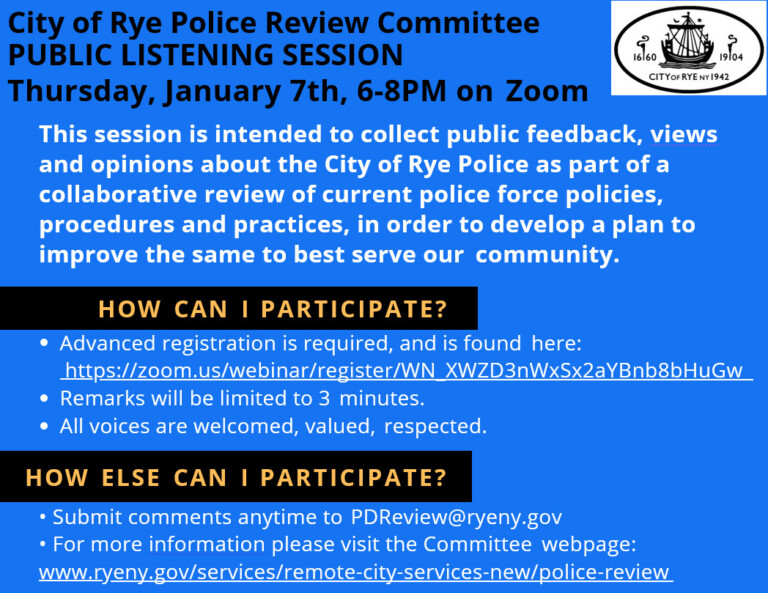 Police Review Committee Listening Session this Thursday, 6pm