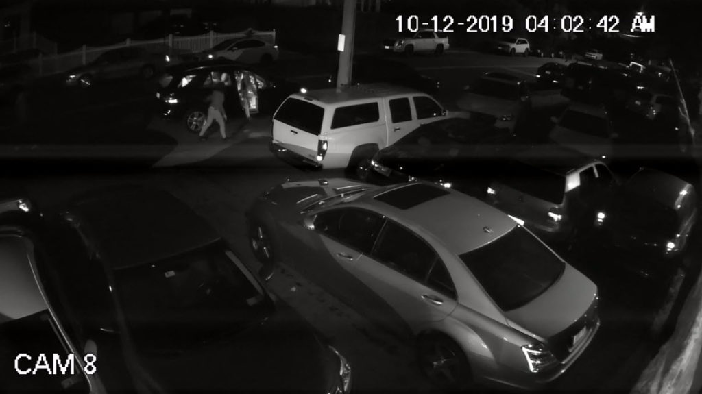 Rye PD security camera footage of auto theft 10-12-2019