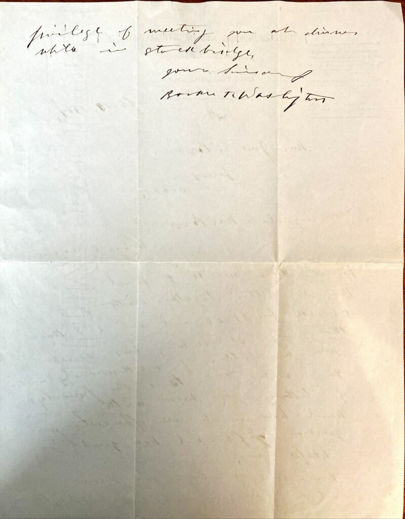 Booker T. Washington letter to Parsons 2