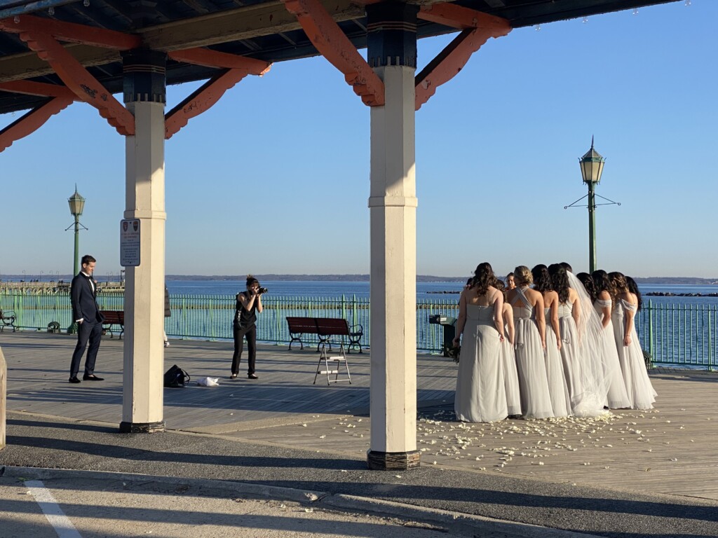 Rye Playland Beach with wedding party 03-20-2021