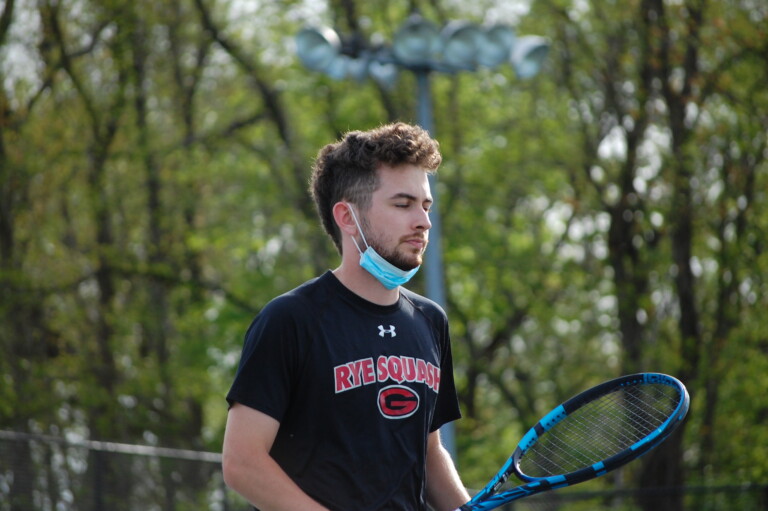 Boys Varsity Tennis vs. Pelham 05-22-2021 - 1 - Credit- Daniel Roberts