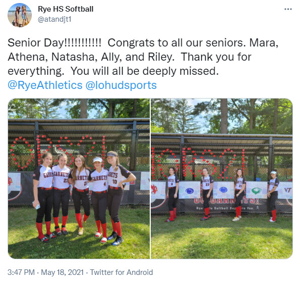 Girls Varsity Softball v Edgemont - senior day 05-19-2021