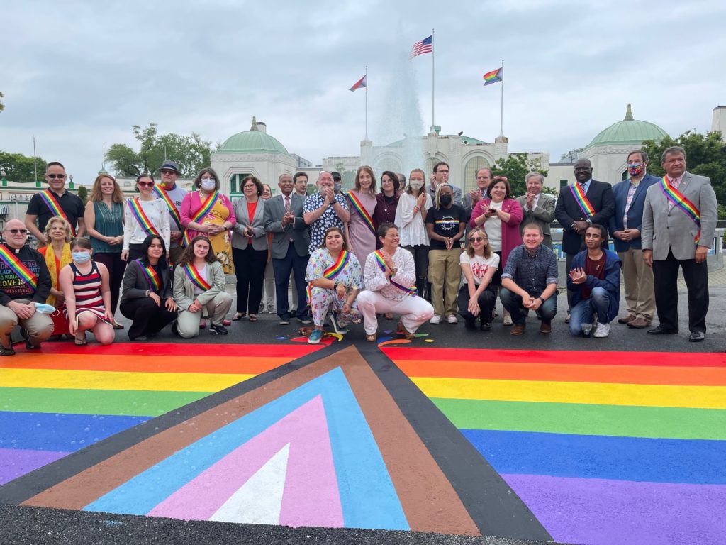 Pride flag raising at Rye Playland on Friday, June 4, 2021